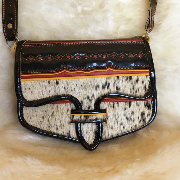 Vintage Handbags - Vintage Mesace Cowhide crossbody purse